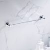 Premium Slim Square Base Towel Bar | SS304 Stainless Steel High-Gloss Wall-Mounted Rail