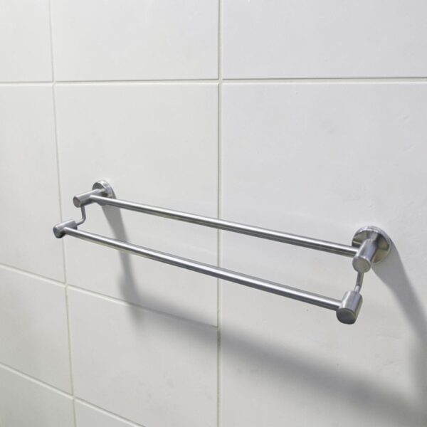 N236 – SS304 MATT , Double Towel Bar 5 Double Towel Bar | SS304 Matte Stainless Steel Dual-Rail Bathroom Rack