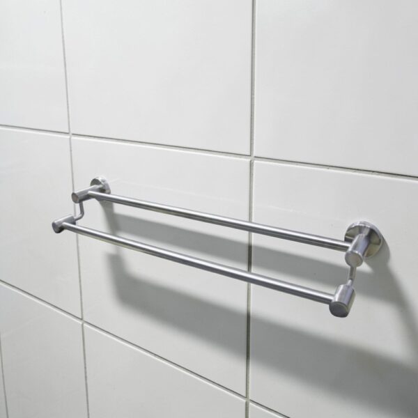 N236 – SS304 MATT , Double Towel Bar 6 Double Towel Bar | SS304 Matte Stainless Steel Dual-Rail Bathroom Rack