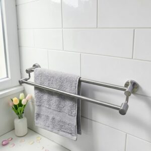 Double Towel Bar | SS304 Matte Stainless Steel Dual-Rail Bathroom Rack