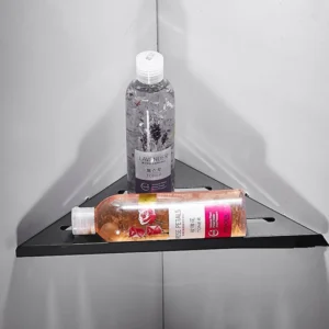 N243B – Corner Soap Holder ( SS304 )DIA . 16CM – Black 4 Corner Soap Holder | SS304 Matte Black Triangular Soap Saver