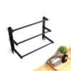 Triple Towel Bar | 60cm Matte Black Multi-Tier Space-Saving Rack