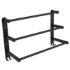 Triple Towel Bar | 60cm Matte Black Multi-Tier Space-Saving Rack