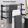 Triple Towel Bar | 60cm Matte Black Multi-Tier Space-Saving Rack