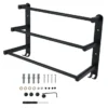 Triple Towel Bar | 60cm Matte Black Multi-Tier Space-Saving Rack