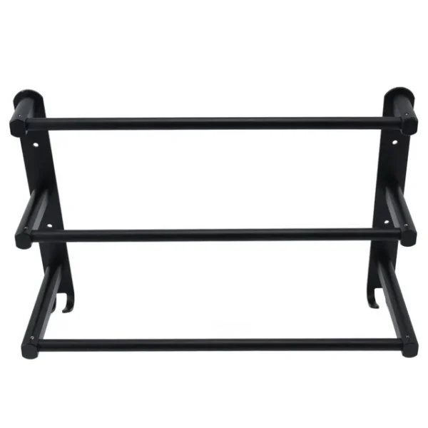Triple Towel Bar | 60cm Matte Black Multi-Tier Space-Saving Rack
