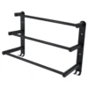 Triple Towel Bar | 60cm Matte Black Multi-Tier Space-Saving Rack
