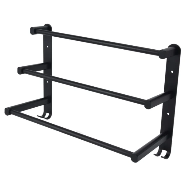 Triple Towel Bar | 60cm Matte Black Multi-Tier Space-Saving Rack
