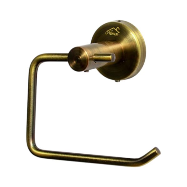 Tissue Holder | SS304 Stainless Steel Round Base Paper Holder – Antique Brass Finish