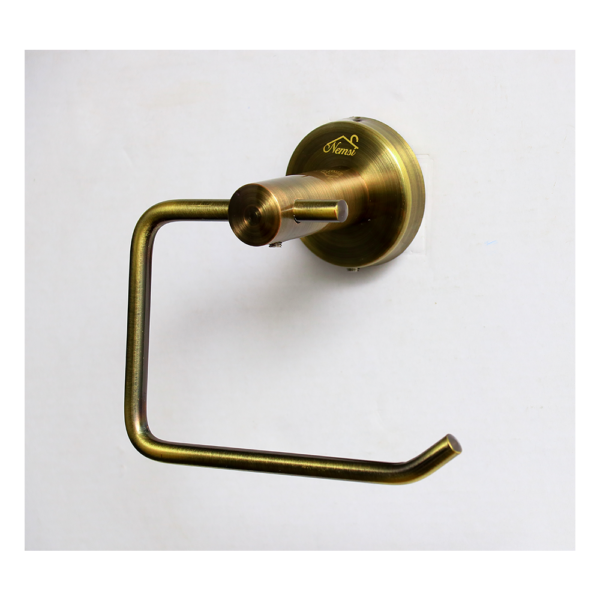 Tissue Holder | SS304 Stainless Steel Round Base Paper Holder – Antique Brass Finish