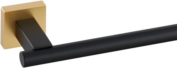 P.Square Single Towel Bar | SS304 Black & Gold Designer Bathroom Rail