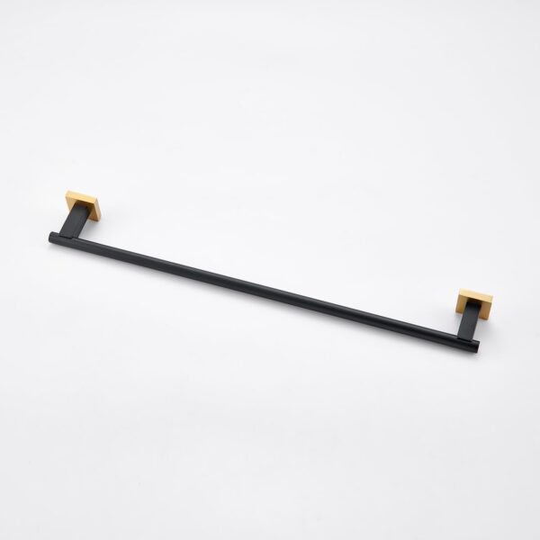 P.Square Single Towel Bar | SS304 Black & Gold Designer Bathroom Rail
