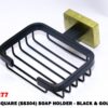 N277 P square Soap holder black & Gold Premium Square Soap Holder | Black & Gold SS304 Wall-Mounted Wire Rack