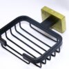 N277 P square Soap holder black & Gold 2 Premium Square Soap Holder | Black & Gold SS304 Wall-Mounted Wire Rack