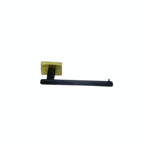Premium Square Tissue Holder | SS304 Stainless Steel Matte Black Arm with Gold Mounting Base