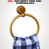 High Density Towel Ring | Champagne Gold Circular Hand Towel Holder with Domed Base