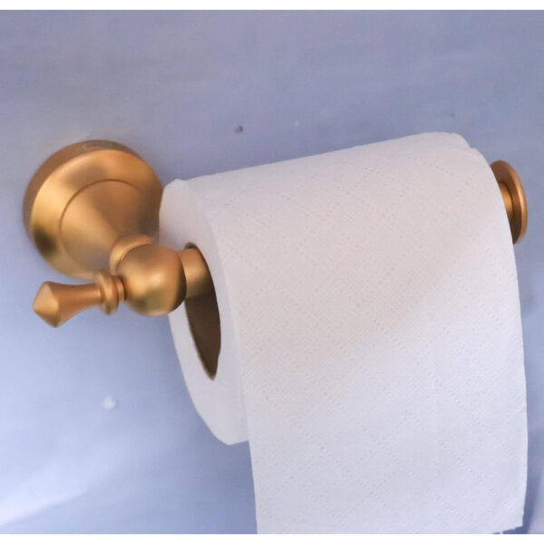 Tissue Holder | Champagne Gold High-Density Alloy Paper Holder with Decorative Base
