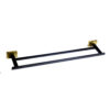 P.Square Double Towel Bar | SS304 Black & Gold Luxury Dual-Rail Bathroom Rack