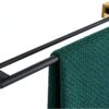 P.Square Double Towel Bar | SS304 Black & Gold Luxury Dual-Rail Bathroom Rack