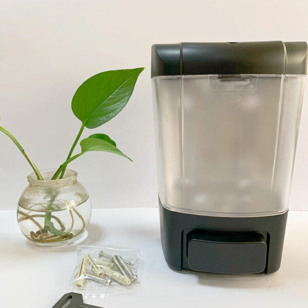 ABS Plastic Soap Dispenser | 500ml Wall-Mounted Liquid Holder – Black & Clear