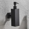 Glass & Stainless Steel Soap Dispenser | 260ml Matte Black Wall-Mounted Pump