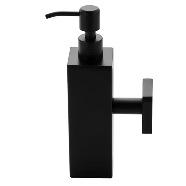 Glass & Stainless Steel Soap Dispenser | 260ml Matte Black Wall-Mounted Pump
