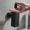 Glass & Stainless Steel Soap Dispenser | 260ml Matte Black Wall-Mounted Pump