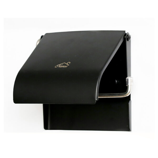 Heavy Duty Tissue Holder | Matte Black Reinforced Base Wall-Mounted Paper Dispenser