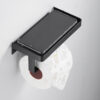 Premium Tissue Holder | Gun Grey Matte-Finish SS304 Stainless Steel Paper Holder with Integrated Smartphone Shelf