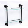 Double Glass Shelf | 40 cm Two-Tier Tempered Glass Organizer with Matte Black Hardware