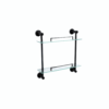 Double Glass Shelf | 40 cm Two-Tier Tempered Glass Organizer with Matte Black Hardware