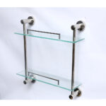 Double Glass Shelf | 40 cm Two-Tier Tempered Glass Organizer with Mirror Polish Hardware