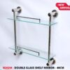 Double Glass Shelf | 40 cm Two-Tier Tempered Glass Organizer with Mirror Polish Hardware