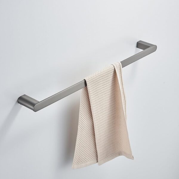 N306 – Premium Gun Grey Towel Bar 4 Premium Gun Grey Towel Bar | Sleek Minimalist Metallic Bathroom Rail