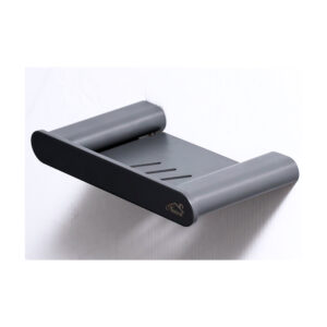 Premium Gun Grey Soap Holder | Contemporary Aluminum Wall-Mounted Soap Saver