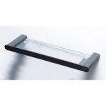 N312 – Premium Gun Grey Glass + Stainless Steel Shelf – 40cm Premium Gun Grey Glass & Stainless Steel Shelf | 40 cm Modern Wall Organizer