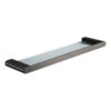 Premium Gun Grey Glass & Stainless Steel Shelf | 40 cm Modern Wall Organizer