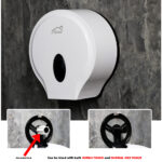 Universal Jumbo Tissue Holder | ABS White Heavy-Duty Dispenser with Removable Adaptor Panel