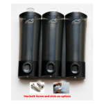 3-in-One Soap Dispenser | Triple 300ml ABS Black Wall-Mounted Unit