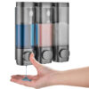 N326 – 3 In One Soap dispenser each 300ML – ABS Black 4 3-in-One Soap Dispenser | Triple 300ml ABS Black Wall-Mounted Unit