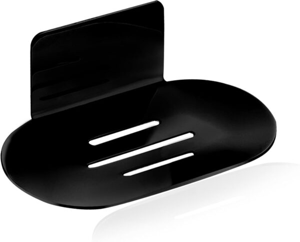 N340B – Oval Heavy-Duty Soap Holder, 15X9CM – Black 2 Oval Heavy-Duty Soap Holder | SS304 Matte Black Wall-Mounted Soap Saver