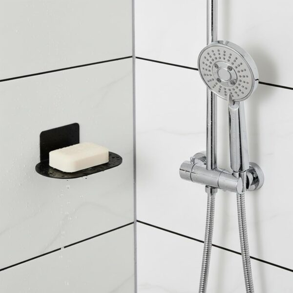 N340B – Oval Heavy-Duty Soap Holder, 15X9CM – Black 4 Oval Heavy-Duty Soap Holder | SS304 Matte Black Wall-Mounted Soap Saver