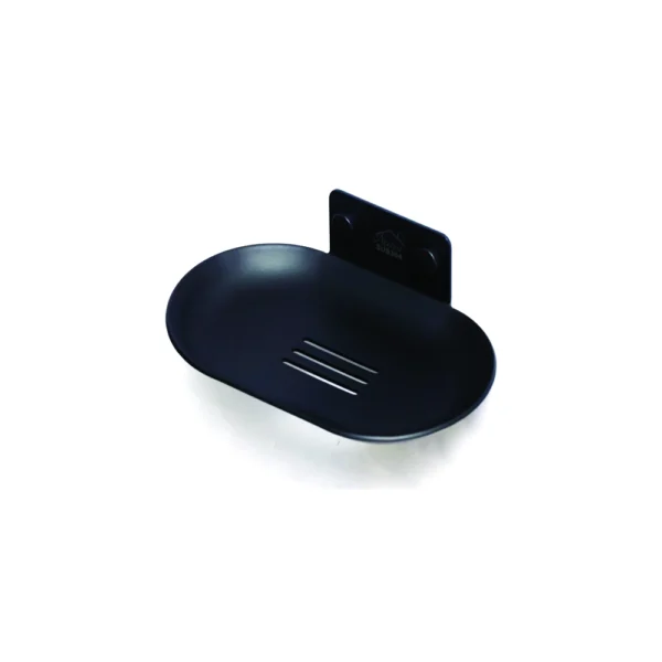N340B – Oval Heavy-Duty Soap Holder, 15X9CM – Black Oval Heavy-Duty Soap Holder | SS304 Matte Black Wall-Mounted Soap Saver