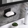 N340B – Oval Heavy-Duty Soap Holder, 15X9CM – Black 8 Oval Heavy-Duty Soap Holder | SS304 Matte Black Wall-Mounted Soap Saver