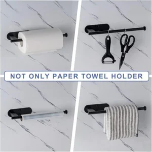 N341 Towel Holder or Kitchen Paper 3 Multi-Purpose Holder | Stainless Steel Wall-Mounted Kitchen Paper and Towel Bar