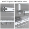 N343 – Aluminium Double Shelf with 8 hooks + Towel Bar – 40cm 2 Aluminium Double Shelf | 40 cm Multi-Functional Rack with 8 Hooks & Towel Bar