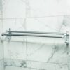 N346 – Double Towel Bar – High Density Aluminium 4 Double Towel Bar with Integrated Hooks | High-Density Aluminium Dual-Rail Wall Rack