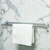 N346 – Double Towel Bar – High Density Aluminium 7 Double Towel Bar with Integrated Hooks | High-Density Aluminium Dual-Rail Wall Rack