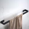 Premium Square Towel Bar | Matte Black Concealed-Screw Designer Bathroom Rail