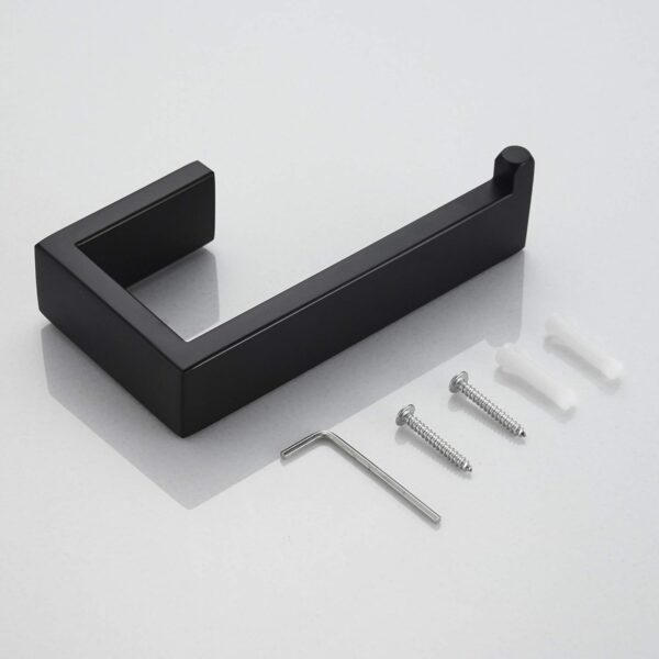 N355 – Premium Square Tissue Holder ( Concealed Screws ) – Black 7 Premium Square Tissue Holder | Matte Black Architectural Paper Holder with Concealed Screws